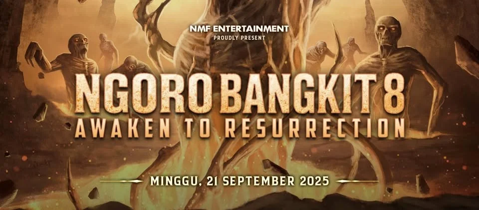 Banner resmi NGORO BANGKIT 8 Awaken to Resurrection, Minggu 21 September 2025